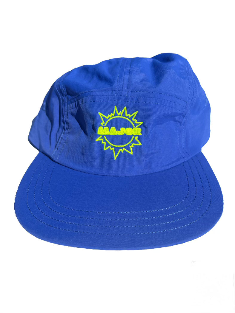 WE MAJOR SUN Logo Cap Blue and Neon Green