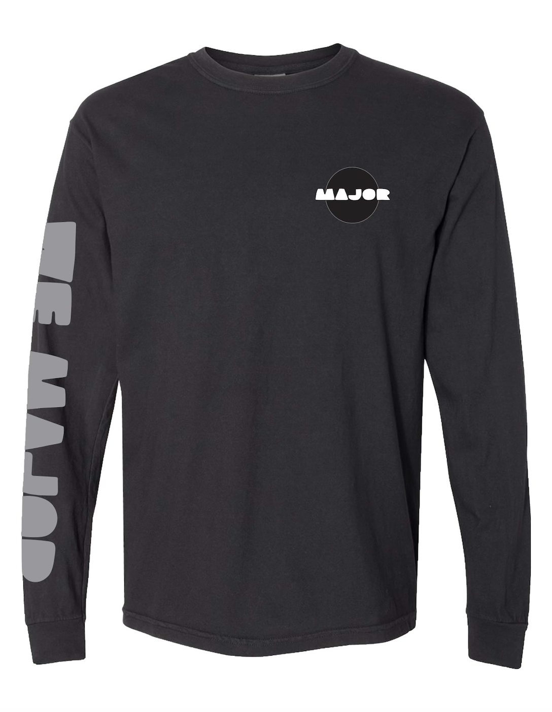 Black Reflective Long Sleeve Heavyweight Logo Tee