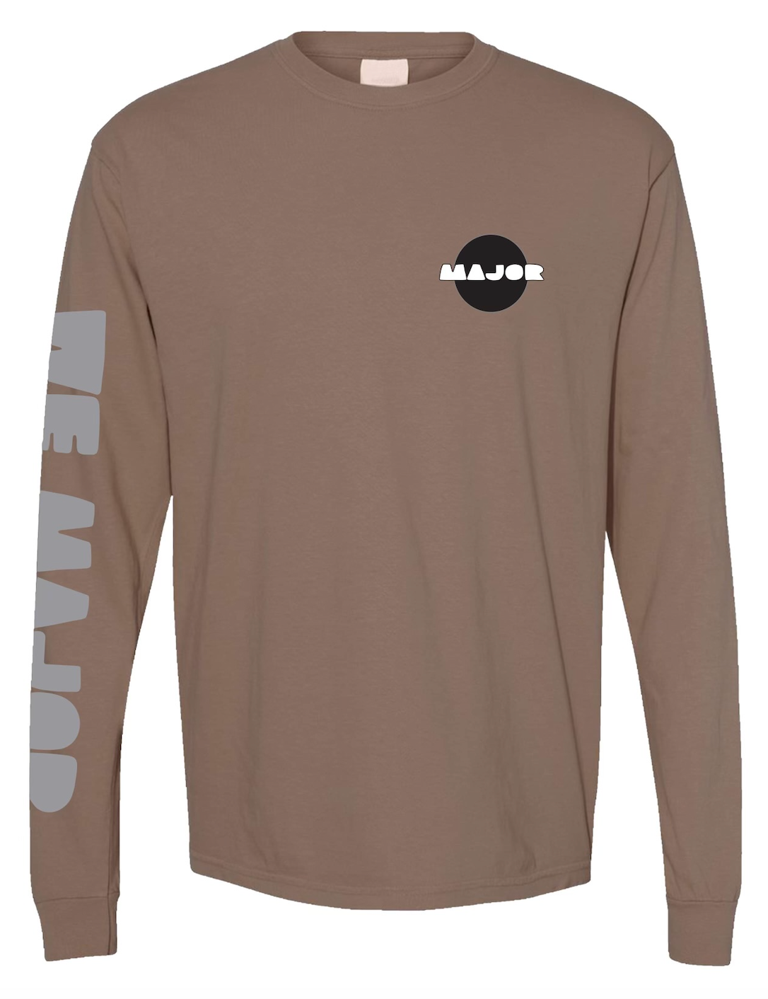 Brown Refective Long Sleeve Heavyweight Logo Tee