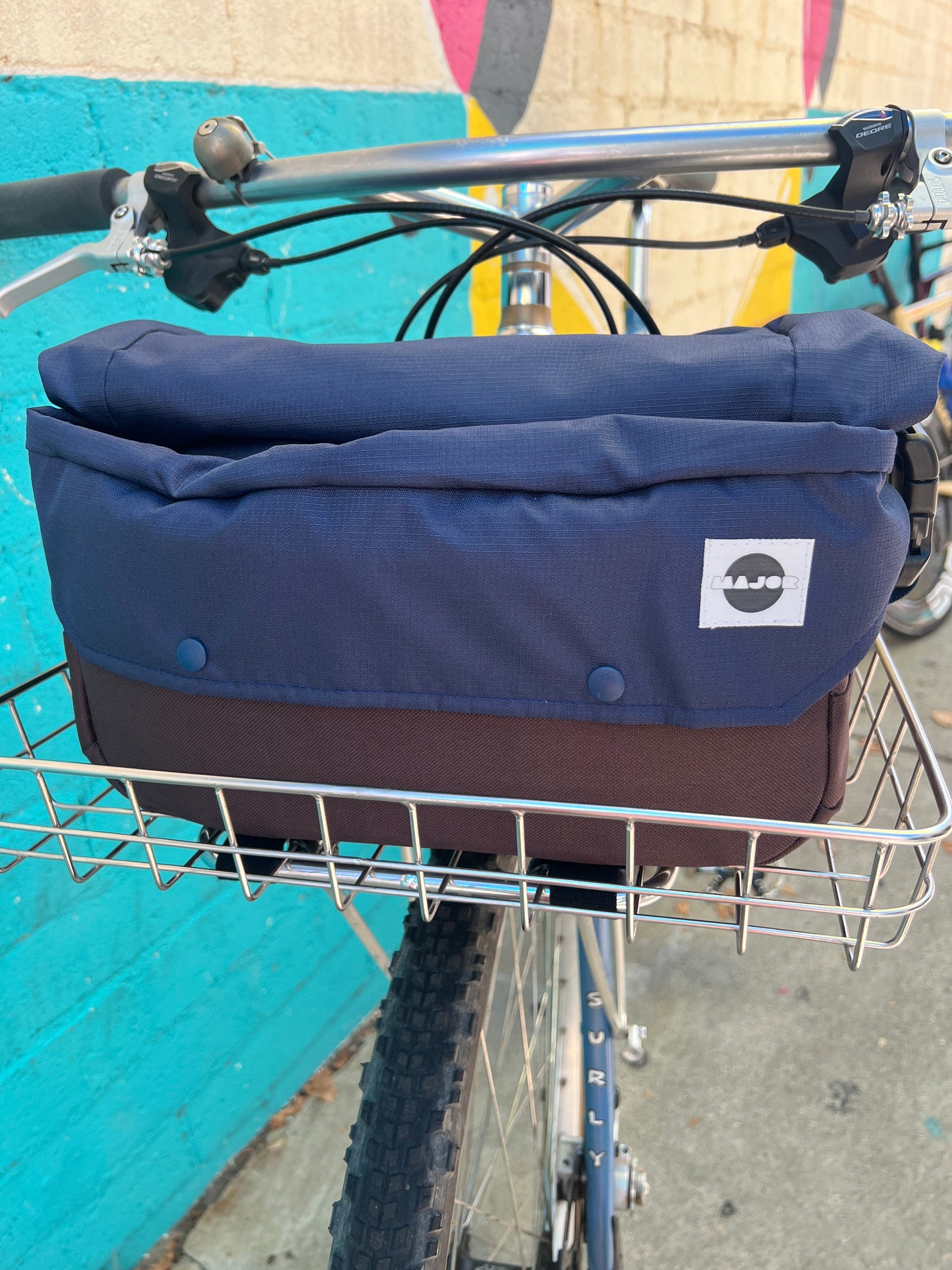 Front Rack Bag Blue and Green