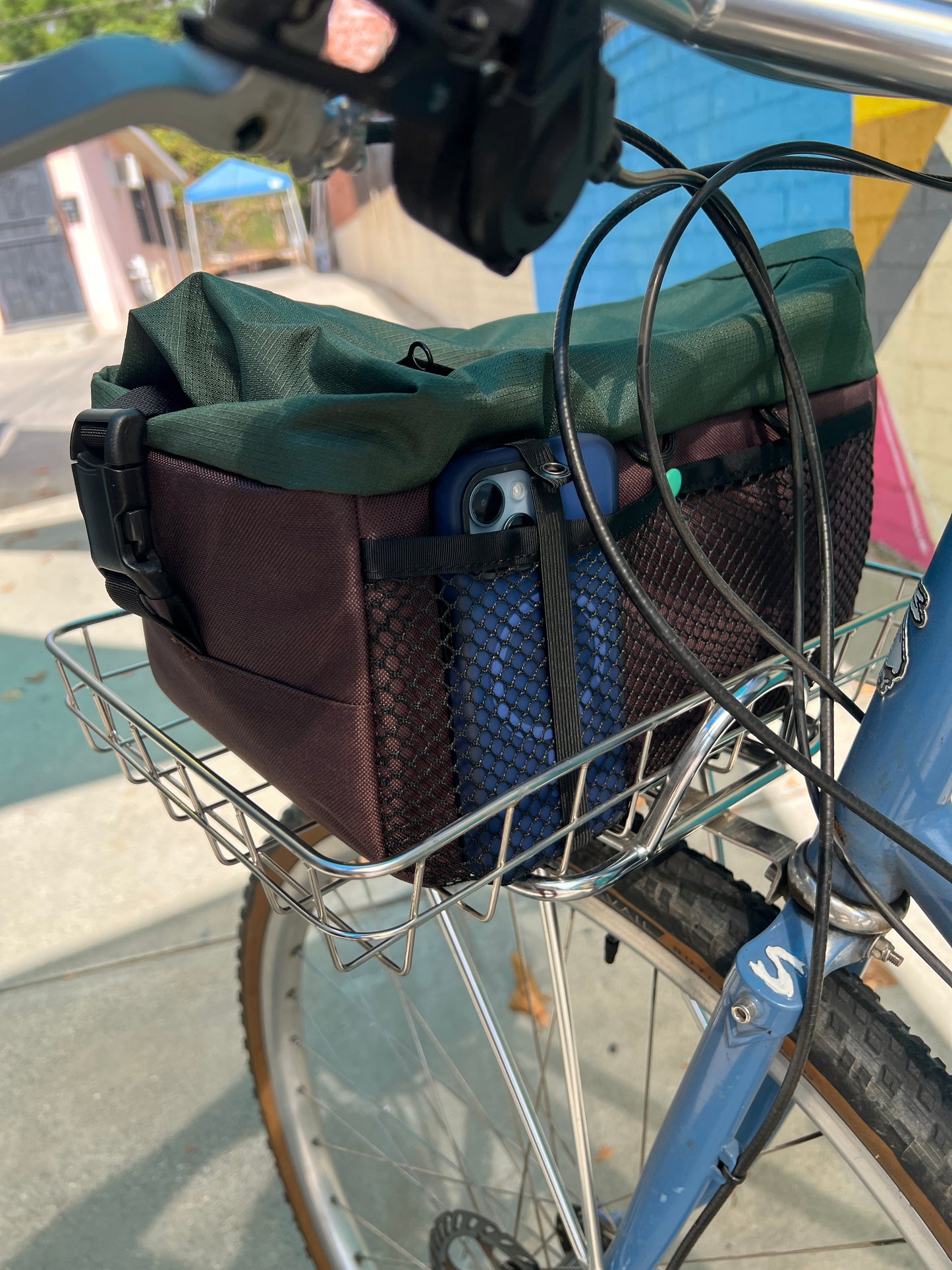 Front Rack Bag Blue and Green