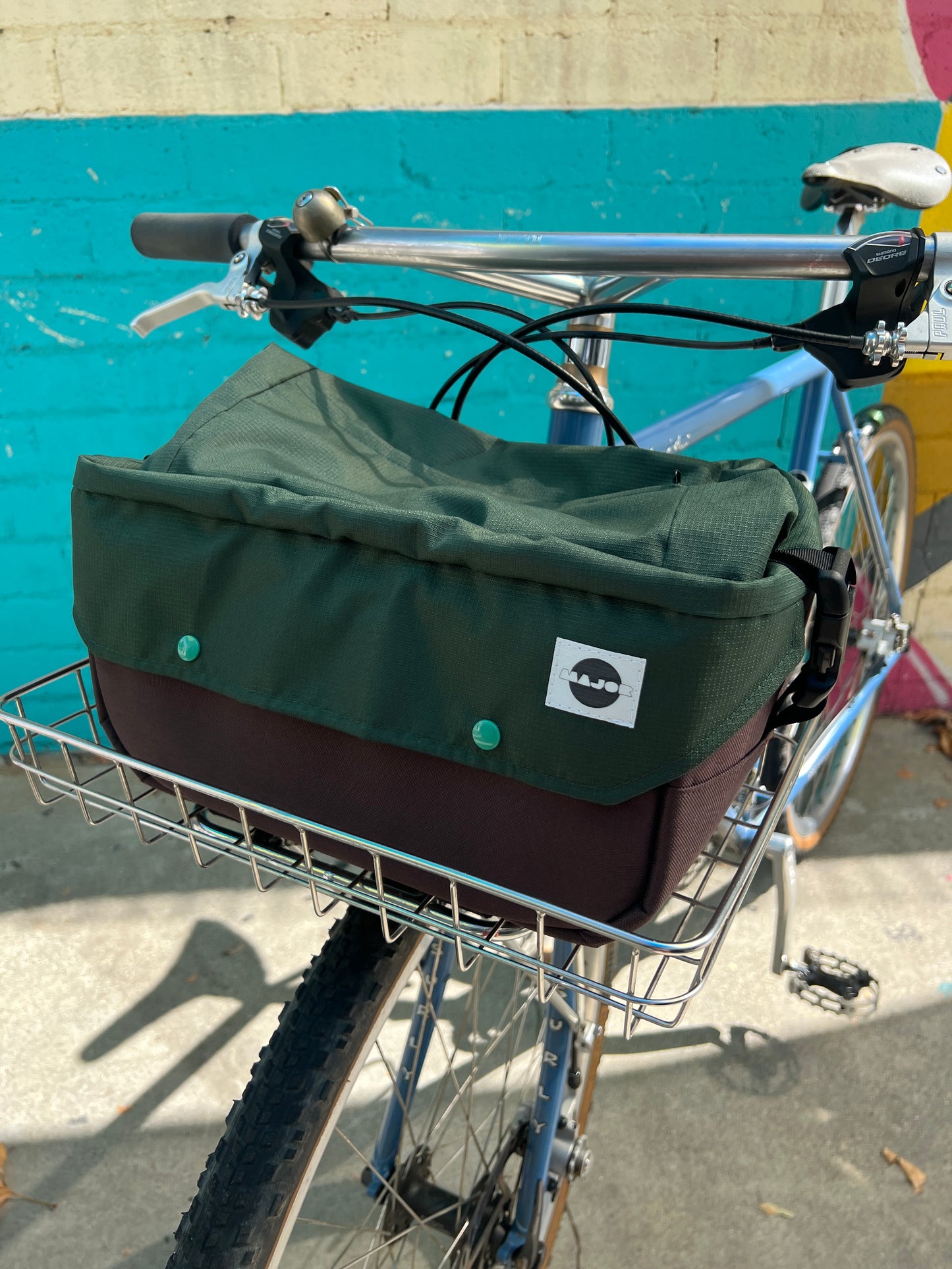 Front Rack Bag Blue and Green