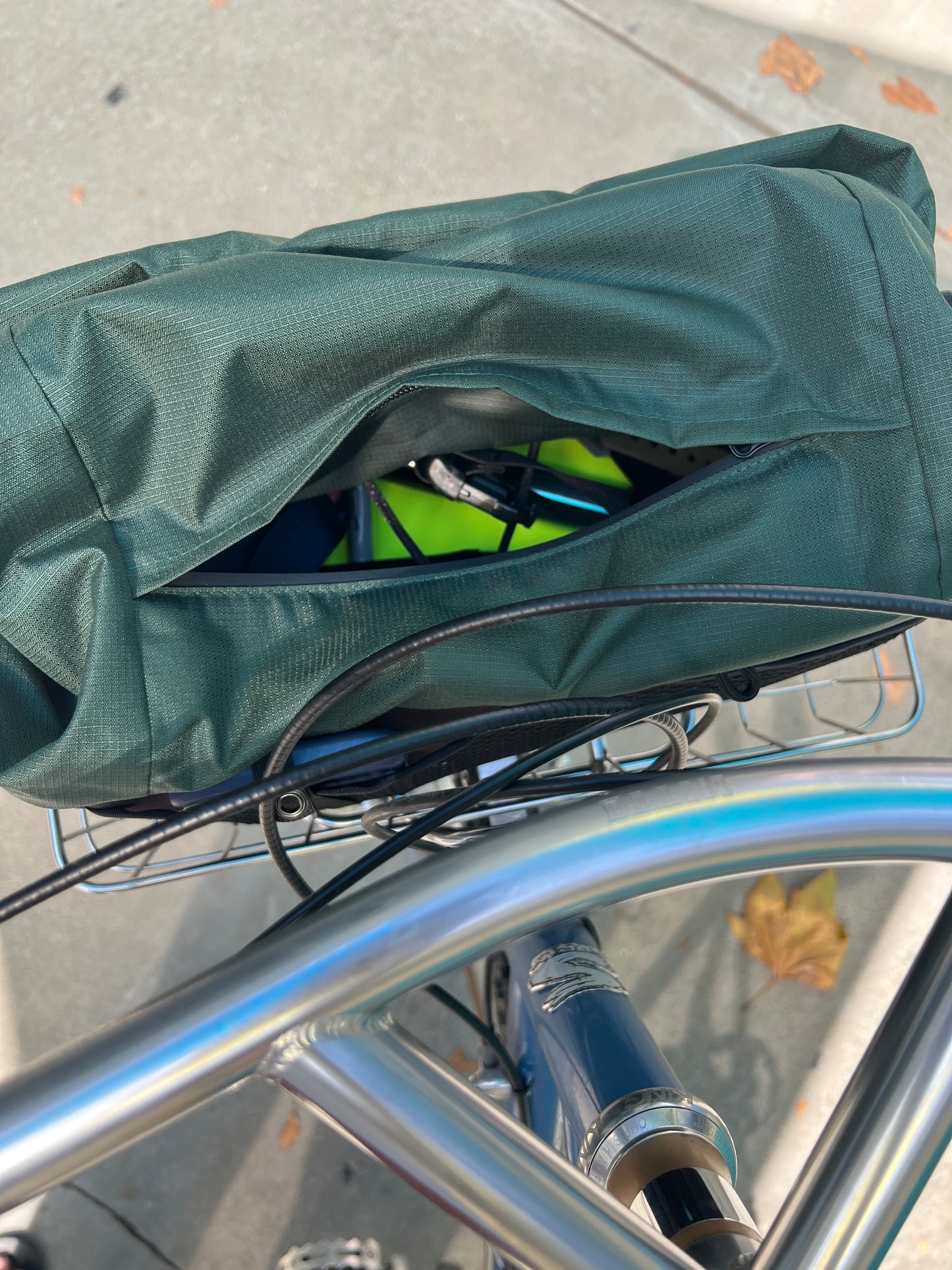 Front Rack Bag Blue and Green